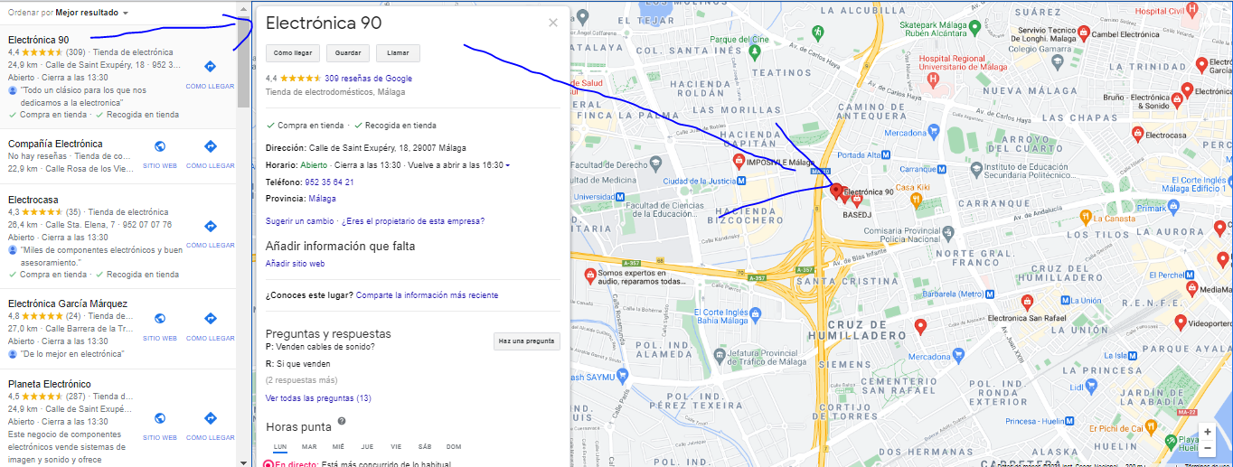 Google Business ubicación en el Maps